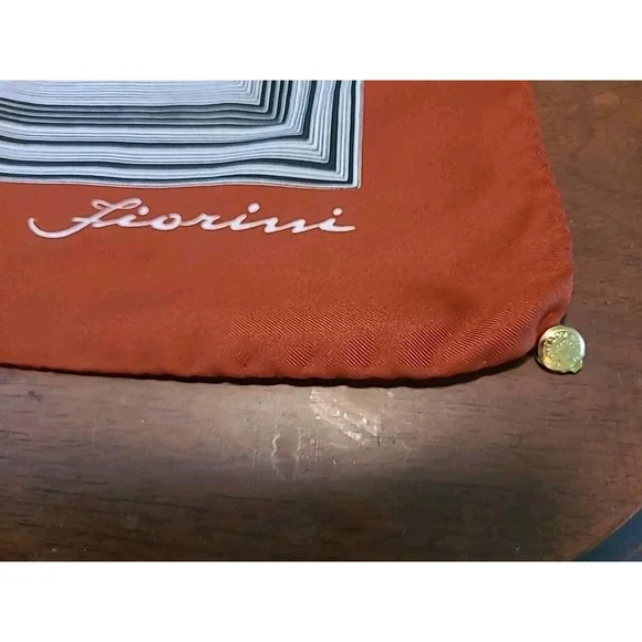 Vintage FIORINI Womens Scarf Brown Black Cream 30 Inch - Picture 5 of 8